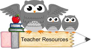 Three owls sitting on a pencil that says Teacher Resources with a pile of books that has an apple on top. Three owls sitting on a pencil that says Teacher Resources with a pile of books that has an apple on top.